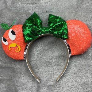 Disney Orange Bird Mickey Minnie Mouse Sequins Ears Adult Size